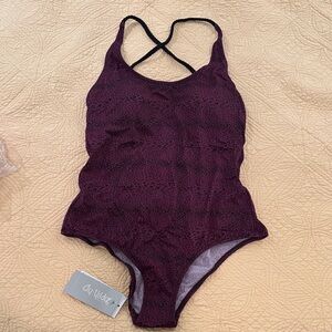 Purple Leopard Print One-Piece Swimsuit